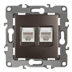 Розетка информационная двойная 2XRJ45 Эра 12-3108-13 Б0019355