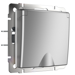 Розетка влагозащ. с зазем. с защит. крышкой и шторками Werkel (серебряный) W1171206 4690389157738 a050885