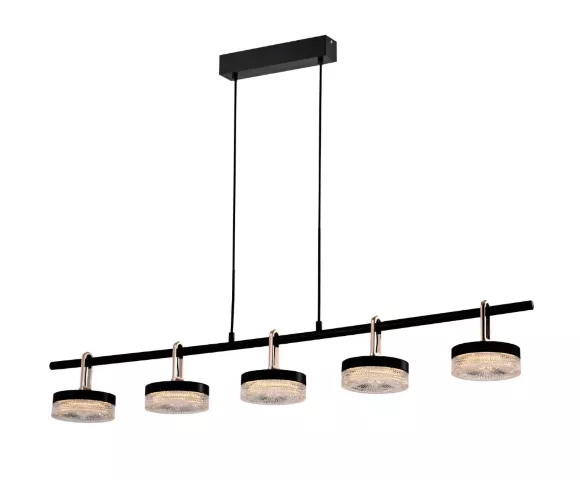 Подвесной светильник Delight Collection P0855 P0855-5B black, Черный, Прозрачный, Металл