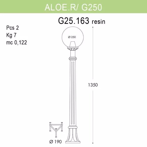 Уличный светильник Fumagalli Aloe.R/G250 G25.163.000.BXE27, Бронза, Прозрачный, Композит Уличный светильник Fumagalli Aloe.R/G250 G25.163.000.BXE27, Бронза, Прозрачный, Композит