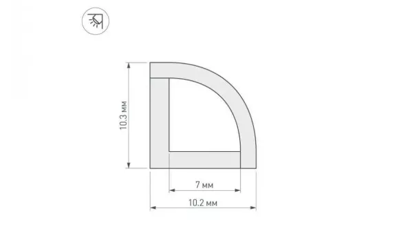 Профиль Arlight WPH-KANT-H10-2000 OPAL 023301 Профиль Arlight WPH-KANT-H10-2000 OPAL 023301