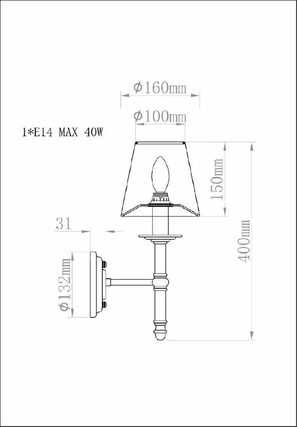 Бра Garda Decor K2BW2021-1 Бра Garda Decor K2BW2021-1