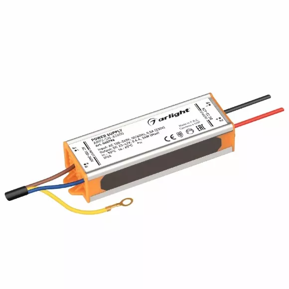 Блок питания Arlight ARPJ-SN-42600 (24W, 23-42V, 600mA, IP65) 040796 Блок питания Arlight ARPJ-SN-42600 (24W, 23-42V, 600mA, IP65) 040796