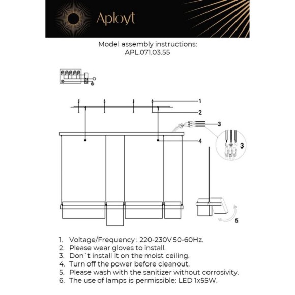 Подвесная светодиодная люстра Aployt Merod APL.071.03.55