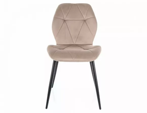 Стул Rick Velvet Bluvel 40 SGN_RICKVCCB, черный, темно-бежевый, металл Стул Rick Velvet Bluvel 40 SGN_RICKVCCB, черный, темно-бежевый, металл
