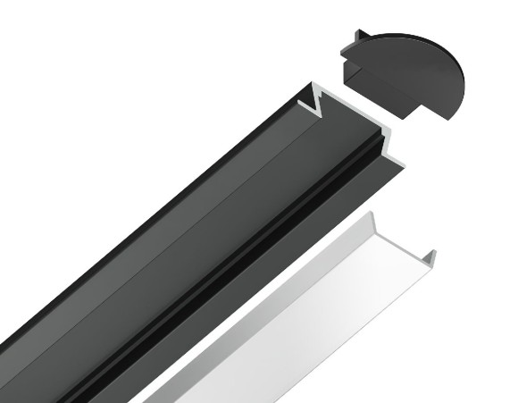 Алюминиевый встраиваемый профиль Ambrella Light Alum Profile GP1001BK