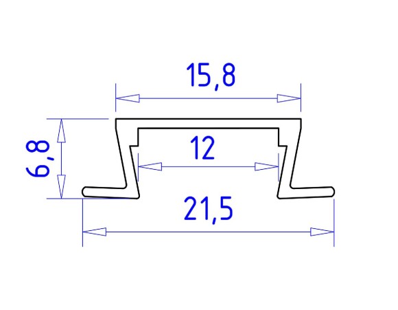Алюминиевый встраиваемый профиль Ambrella Light Alum Profile GP1001BK