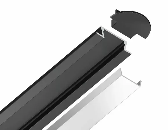Алюминиевый встраиваемый профиль Ambrella Light Alum Profile GP1001BK