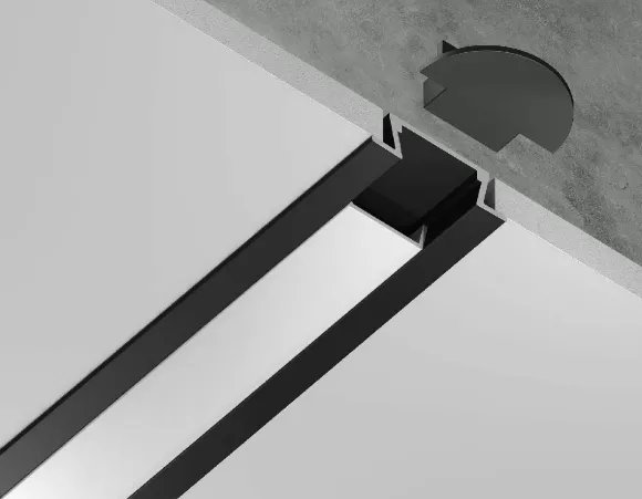 Алюминиевый встраиваемый профиль Ambrella Light Alum Profile GP1001BK