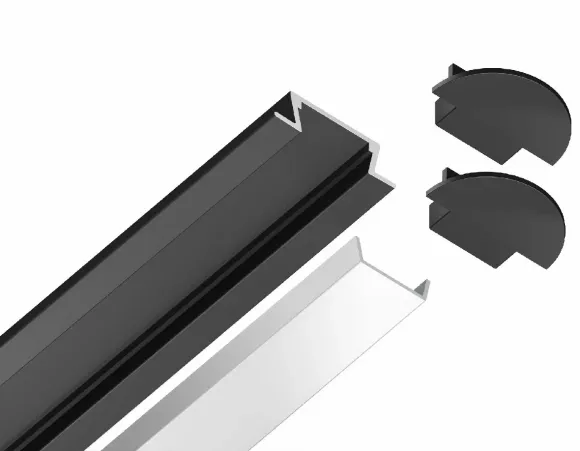 Алюминиевый встраиваемый профиль Ambrella Light Alum Profile GP1001BK