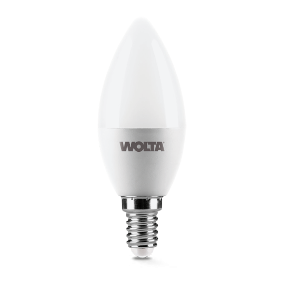 Светодиодная лампа WOLTA 7.5Вт 4000K E14 свеча матовая 25SC7.5E14