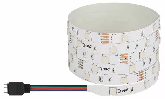 Светодиодная лента Эра 12В 2835 7,2Вт/м RGB 5м IP20 LS5050-7,2-30-12-RGB-IP20-1 year-5m Б0035602 Светодиодная лента Эра 12В 2835 7,2Вт/м RGB 5м IP20 LS5050-7,2-30-12-RGB-IP20-1 year-5m Б0035602