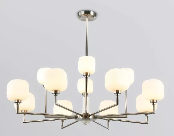 Люстра на штанге Ambrella Light High Light Heigh Light LH53005, Белый, Никель, Металл Люстра на штанге Ambrella Light High Light Heigh Light LH53005, Белый, Никель, Металл