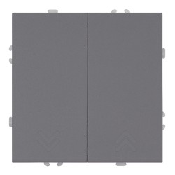 Переключатель 2-клавишный (механизм) СЗК Stekker Эмили 250В 10А RSW10-5107-10ZK платиново-серый soft touch 50241