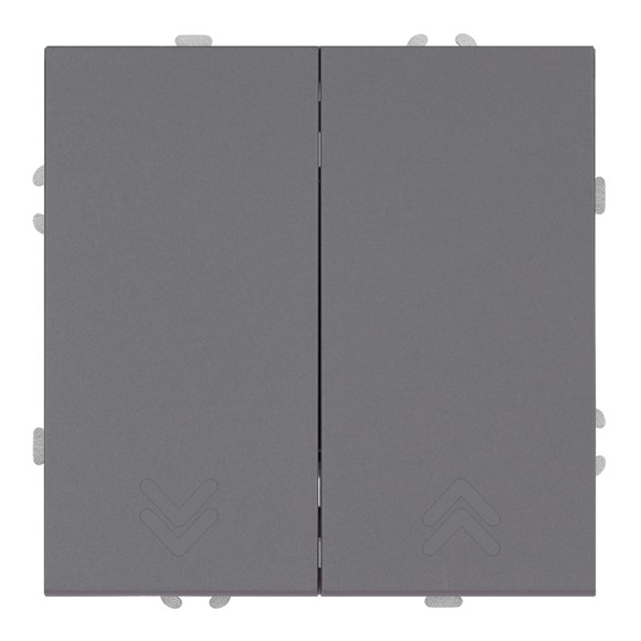 Переключатель 2-клавишный (механизм) СЗК Stekker Эмили 250В 10А RSW10-5107-10ZK платиново-серый soft touch 50241