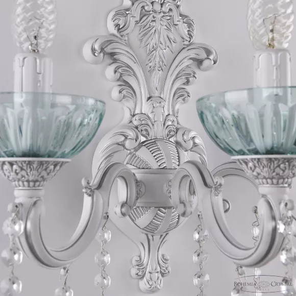 Бра Bohemia Ivele Crystal AL7801B15/3/175 A WMN P Birusa/M-1H, Белый, Металл, Классика стиль, декоративные элементы крупным планом