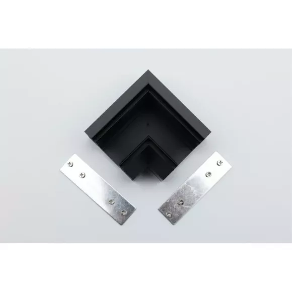 Соединитель шинопровода угловой плоский для натяжного потолка Aployt Magnetic track 220 APL.0284.00.04, Черный, Алюминий, Польша Соединитель шинопровода угловой плоский для натяжного потолка Aployt Magnetic track 220 APL.0284.00.04, Черный, Алюминий, Польша