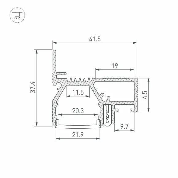 Профиль Arlight STRETCH-20-WALL-D-SIDE-2000 WHITE 042945 Профиль Arlight STRETCH-20-WALL-D-SIDE-2000 WHITE 042945
