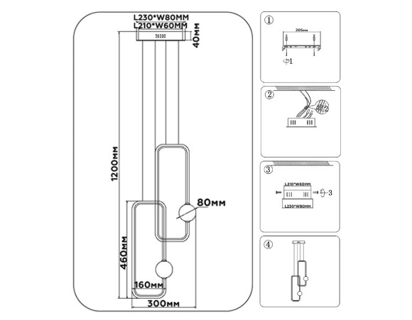Подвесной светильник Ambrella Light LineTech FL66365