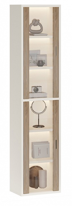 Шкаф-витрина Домино СУ(ш1в2)+2ФС MER_SUsh1v2-2FS-BEN-belyj-nelson