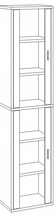 Шкаф-витрина Домино СУ(ш1в2)+2ФС MER_SUsh1v2-2FS-BEN-belyj-nelson