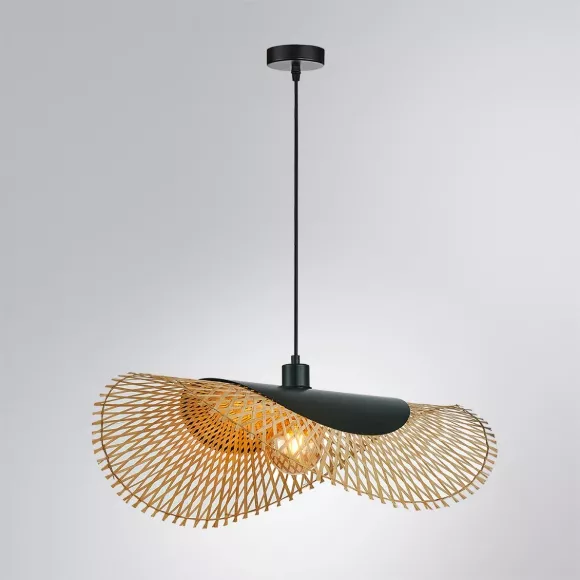 Подвесной светильник Arte Lamp Woodstock A7063SP-1BK, Черный, Бежевый, Металл Подвесной светильник Arte Lamp Woodstock A7063SP-1BK, Черный, Бежевый, Металл