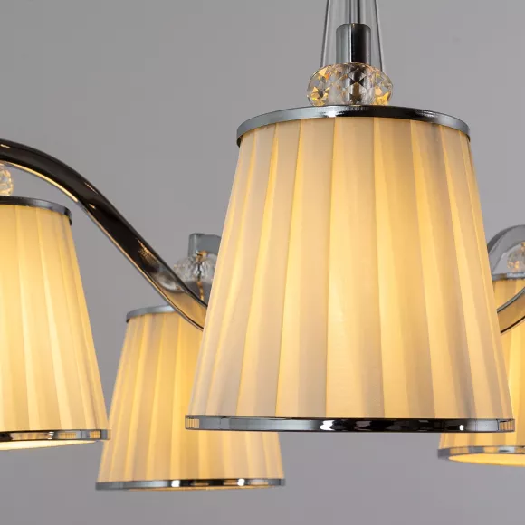 Потолочная люстра Arte Lamp Talitha A4047PL-5CC, Хром, Белый, Металл, крупный план