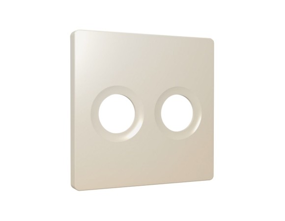 Лицевая панель Alfa (Бежевый матовый) для TV двойной розетки Quant Ambrella Volt AP3333
