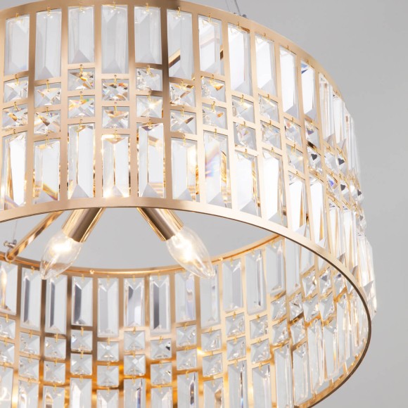 Подвесная люстра Eurosvet Lory 10125/5 золото/прозрачный хрусталь Strotskis Smart (10116/5)