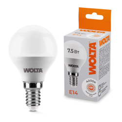 Светодиодная лампа WOLTA 7.5Вт 4000K E14 груша матовая 25S45GL7.5E14