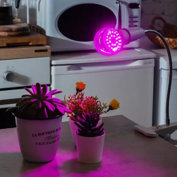 Лампа светодиодная для растений (09645) Uniel E27 9W прозрачная LED-A60-9W/SP/E27/CL ALM01WH