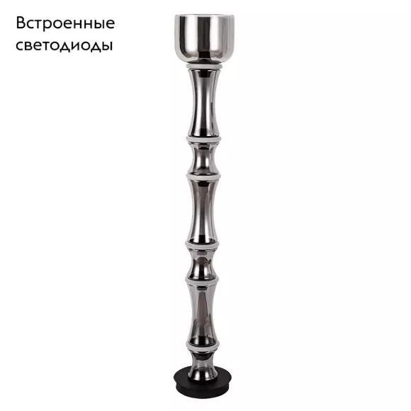Торшер Divinare Volturn 1243/06 PN-45, Черный, Дымчатый, Теплый белый