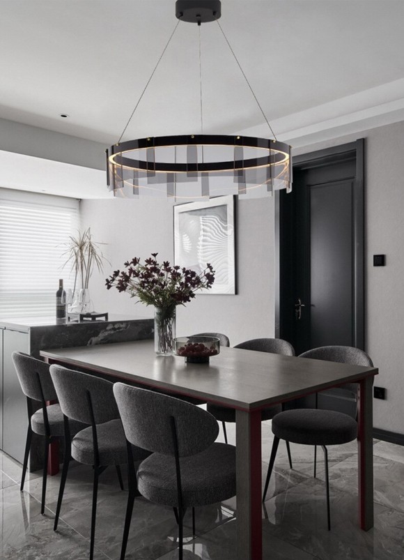 Подвесная светодиодная люстра Delight Collection Stratos D8825P/S black/smoky