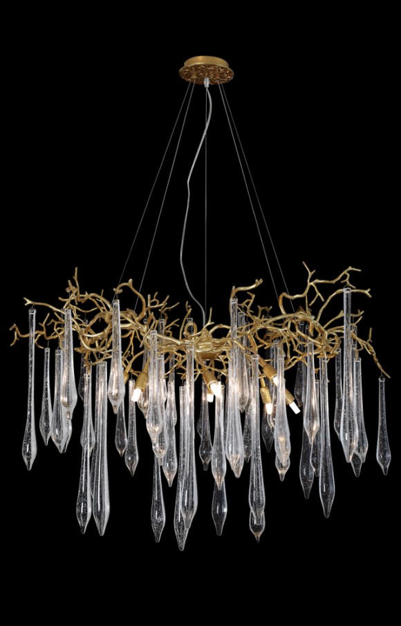 Подвесная люстра Crystal Lux Reina REINA SP8 D1000 GOLD PEARL