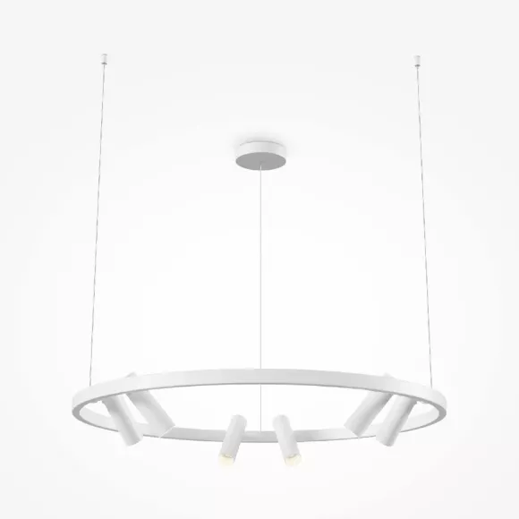 Подвесная люстра Maytoni Satellite MOD102PL-L42WK, Белый, От теплого до нейтрального, Алюминий, вид снизу Подвесная люстра Maytoni Satellite MOD102PL-L42WK, Белый, От теплого до нейтрального, Алюминий, вид снизу