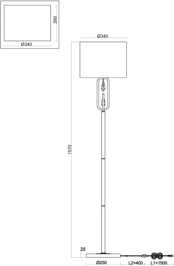 Торшер Freya Riverside FR1007FL-01BS, Золото, Белый, Металл Торшер Freya Riverside FR1007FL-01BS, Золото, Белый, Металл