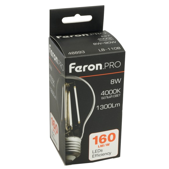 Светодиодная лампа Feron LB-1108 E27 8W 4000K 48893