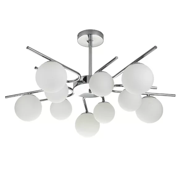 Люстра на штанге Escada Sphere 642/10P Silver, Серебро, Белый, Металл Люстра на штанге Escada Sphere 642/10P Silver, Серебро, Белый, Металл