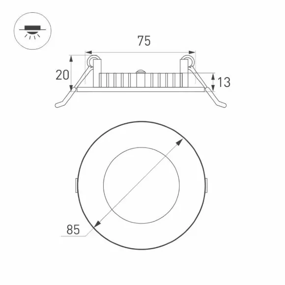 Встраиваемый светодиодный светильник Arlight DL-85M-4W Day White 020103 Встраиваемый светодиодный светильник Arlight DL-85M-4W Day White 020103