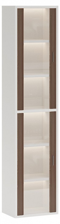 Шкаф-витрина Домино СУ(ш1в2)+2ФС MER_SUsh1v2-2FS-BESH-belyj-shamoni-CH