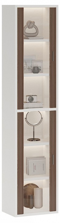 Шкаф-витрина Домино СУ(ш1в2)+2ФС MER_SUsh1v2-2FS-BESH-belyj-shamoni-CH