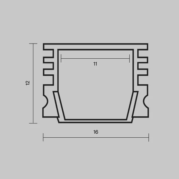 Алюминиевый профиль накладной 16x12 Maytoni Led Strip ALM-005-W-2M 631006 Алюминиевый профиль накладной 16x12 Maytoni Led Strip ALM-005-W-2M 631006