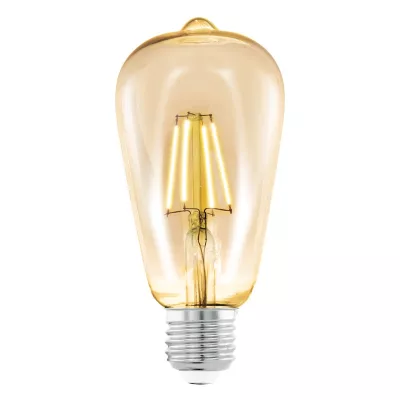 Лампа светодиодная филаментная Eglo E27 4W 2200К янтарь 11521