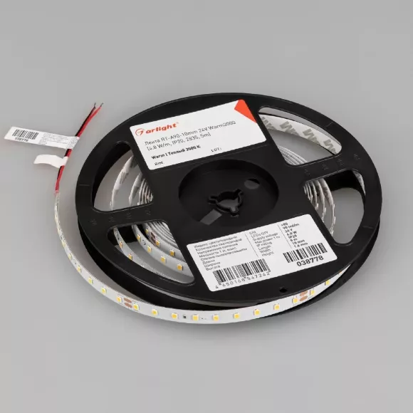Светодиодная лента Arlight RT-A90-10mm 24V Warm3000 4.8 W/m, IP20, 2835, 5m 038778 Светодиодная лента Arlight RT-A90-10mm 24V Warm3000 4.8 W/m, IP20, 2835, 5m 038778
