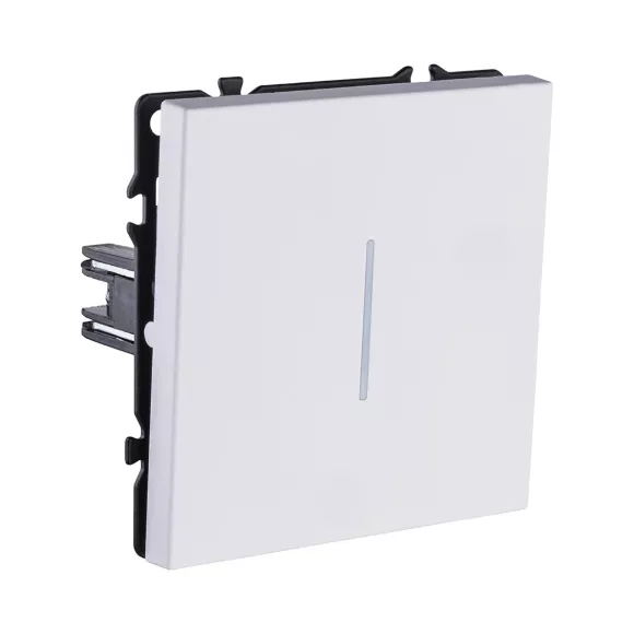 Выключатель кнопочный 1-клавишный 10А/250В с LED подсветкой, белый глянцевый Kollinger Eclipse EC-012WG, Пластик, Австрия Выключатель кнопочный 1-клавишный 10А/250В с LED подсветкой, белый глянцевый Kollinger Eclipse EC-012WG, Пластик, Австрия