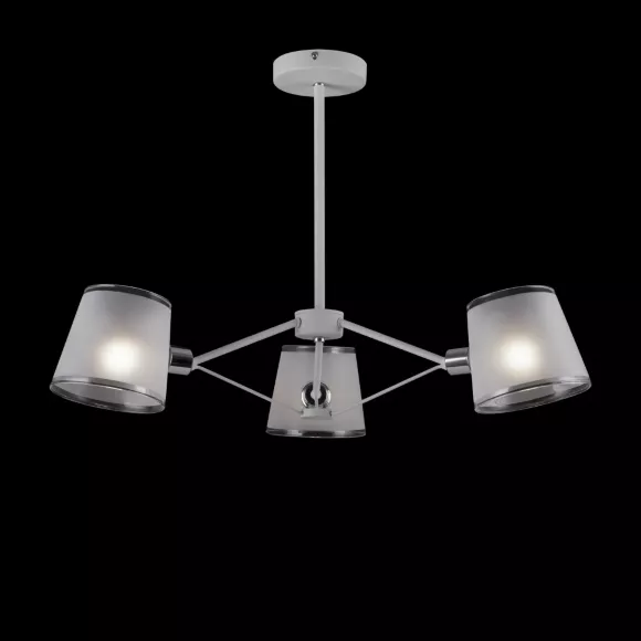 Люстра на штанге Freya Gino FR5108PL-03CH, Хром, Белый, Металл Люстра на штанге Freya Gino FR5108PL-03CH, Хром, Белый, Металл