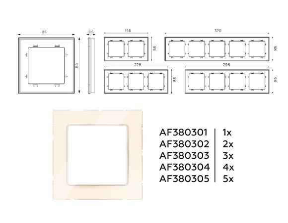 Рамка трехместная Ambrella Volt Platos AF380303