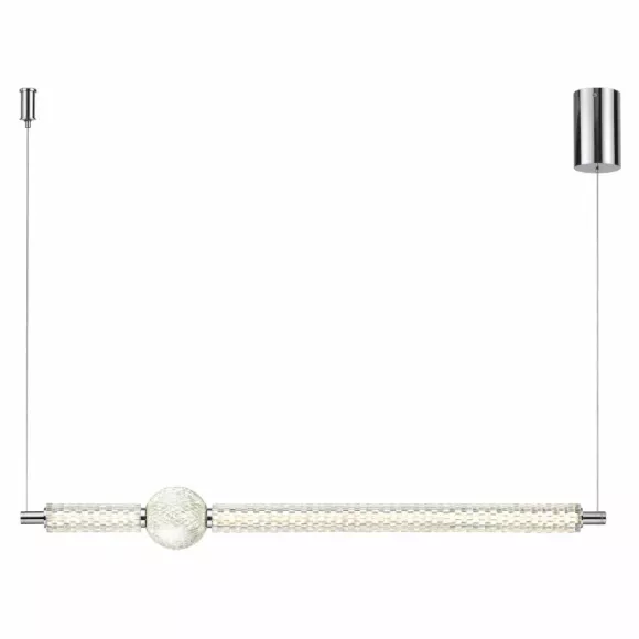 Подвесной светильник Odeon Light Crystal 5007/28L, Хром, Прозрачный, Нейтральный белый, светодиодный модуль Подвесной светильник Odeon Light Crystal 5007/28L, Хром, Прозрачный, Нейтральный белый, светодиодный модуль