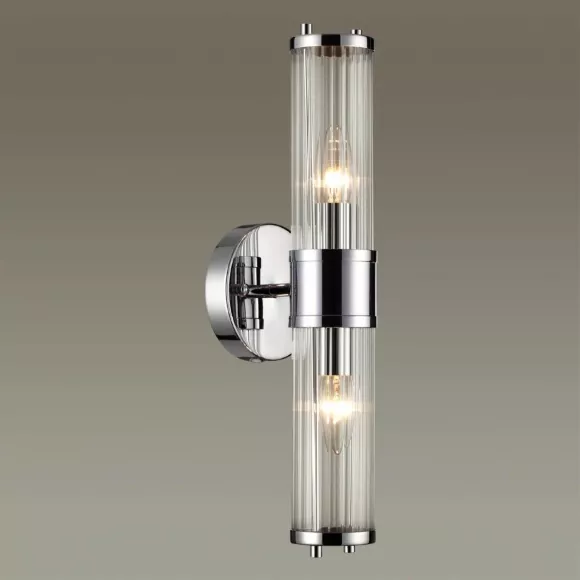 Настенный светильник Odeon Light Kepa 4945/2W, Хром, Прозрачный, Металл Настенный светильник Odeon Light Kepa 4945/2W, Хром, Прозрачный, Металл