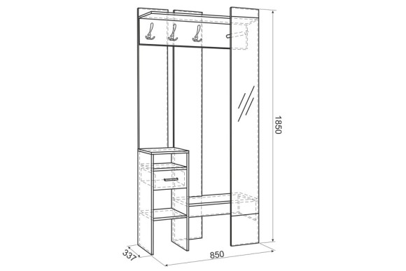 Стенка для прихожей Агата MBS_PR-0027_1747